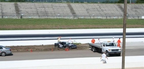 That's one of my Corvettes, after I drove with both feet in on a practice day.