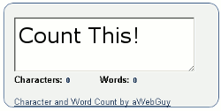 Copy and Paste Character and Word Counter